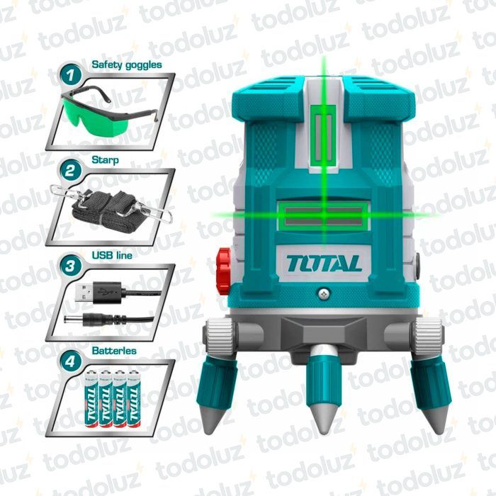 Nivel Laser Verde Autonivelante Horizontal/Vertical 0-30mts Total