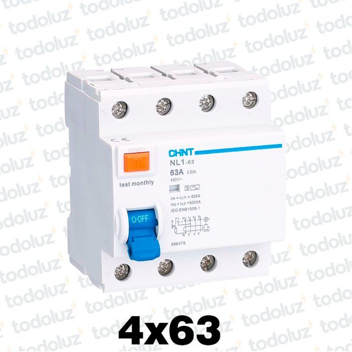 Disyuntor Diferencial 4P 63A 30mA Chint