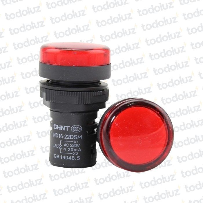 Luz Piloto Led 22mm Rojo 220Vac