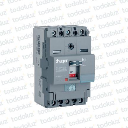 Interruptor Automatico en Caja Moldeada Regulable 3P 63A 40ka Hager