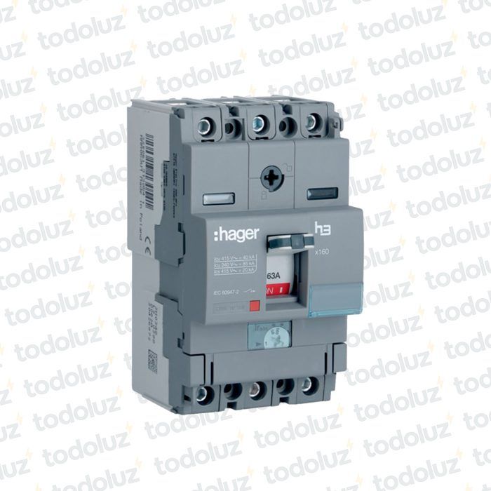 Interruptor Automatico en Caja Moldeada Regulable 3P 63A 40ka Hager