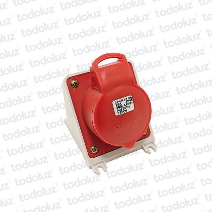 Tomacte. Adosar Industrial 6H 3x16A+T+N (5 Pin) IP44 380-415V Rojo Eletromar