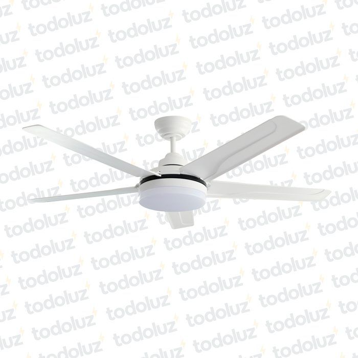 Ventilador de Techo Blanco 5 Aspas c/Plafon 24w 3000°k c/Control (60.011)