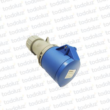 Ficha Hembra Industrial 6H 2x32A+T (3 Pin) IP44 200-250V Azul Qi