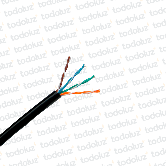 Cable U/UTP Cat.5E Exterior/Outdoor Negro RoHS 24AWGx4P 100% Cobre (x.1metro) Sohoplus (Liquidacion)