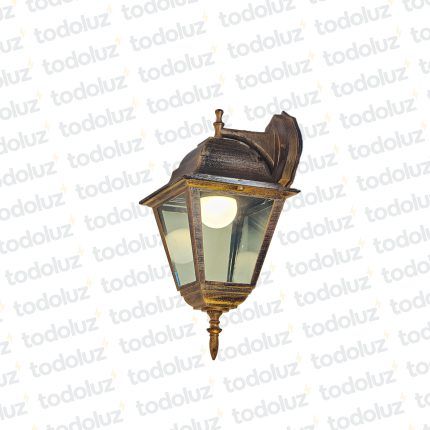 Farol Bronce Viejo Patinado 4C Vidrio Recto Transp. 1*E27 (55.065.1)