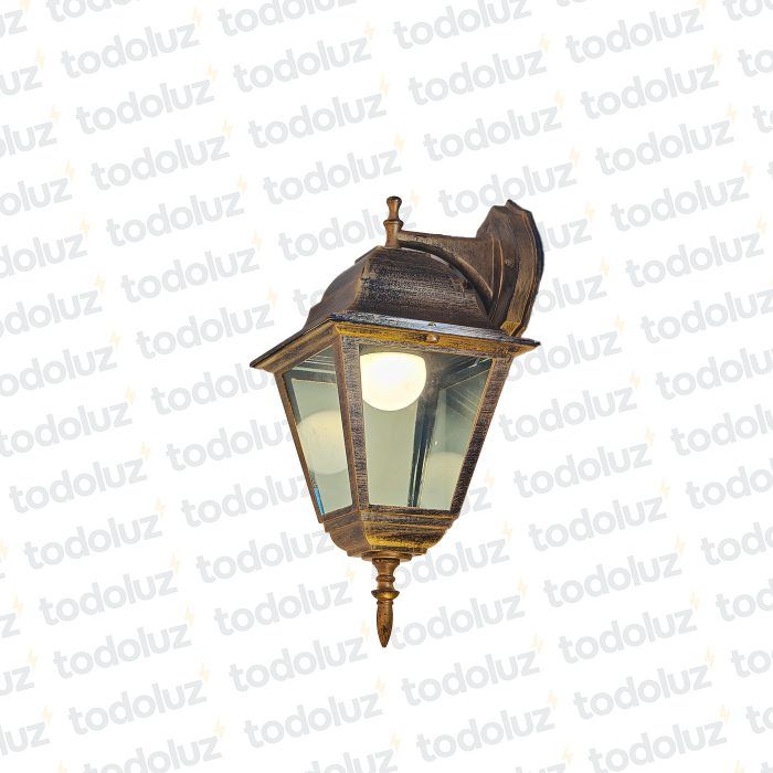 Farol Bronce Viejo Patinado 4C Vidrio Recto Transp. 1*E27 (55.065.1)