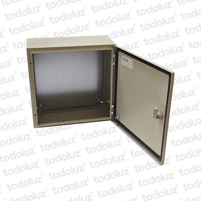 Gabinete Exterior Metal Beige 400x400x200mm IP66 IK10 c/ Placa de Montaje Myl