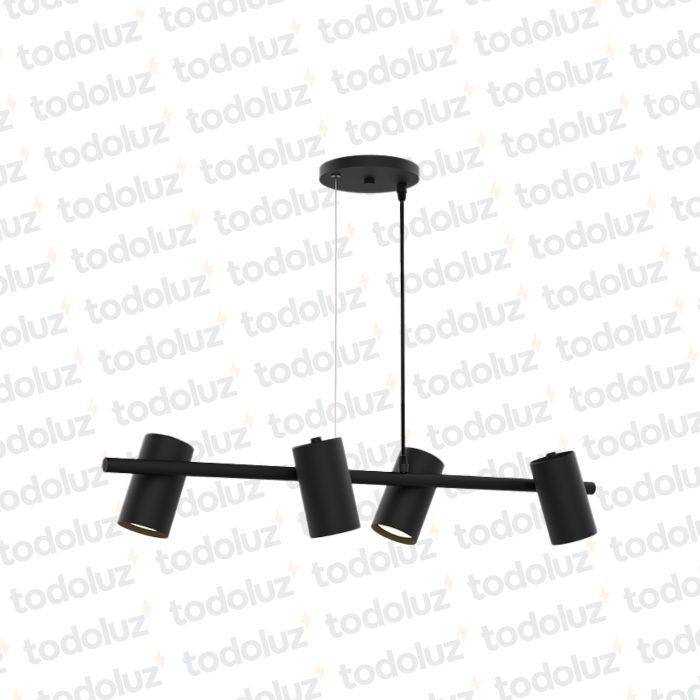 Colgante Barra Horizontal Negro Cuadruple Cabezal Movil Par20 4*E27 (54.907)