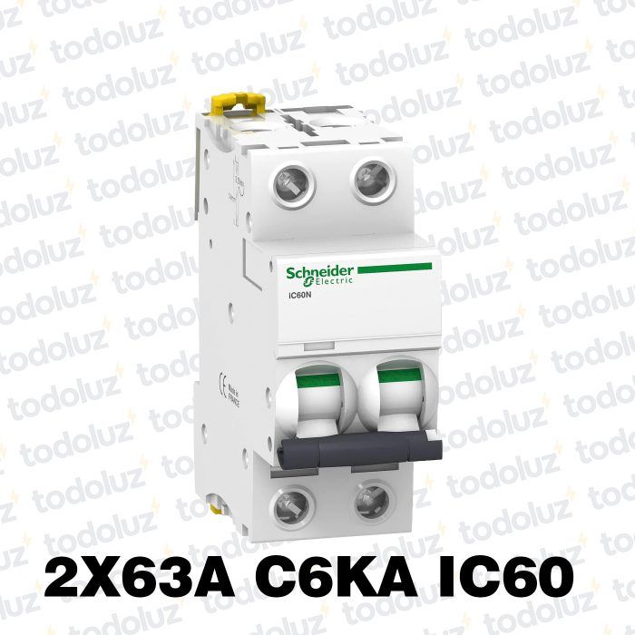 Interruptor Termomagnetico Sist. Din 2P 63A 6ka C IC60 Premium Schneider