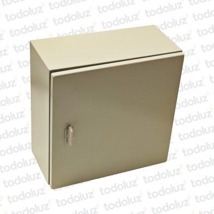 Gabinete Exterior Metal Beige 400x400x200mm IP66 IK10 c/ Placa de Montaje Myl