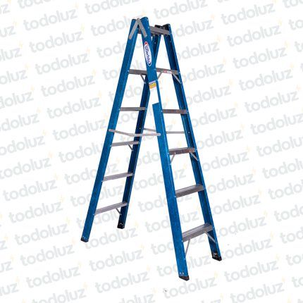 Escalera Fibra de Vidrio Baja Tension Tijera Doble 6P 180cm