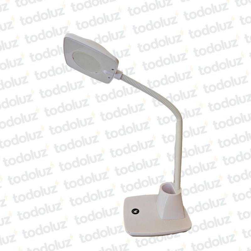 Luminaria de Mesa Blanco B. Cuadrada Led Incorp. c/portalapiz 5w 6500°k (56.182)