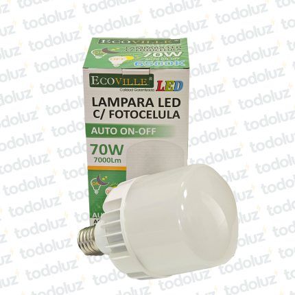 Lamp. Ultra Led c/Fotocelula 70W E40 6500°k 220V