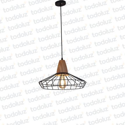 Colgante Estilo Vintage Det. Madera 40cm 1*E27 (54.896)