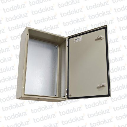 Gabinete Exterior Metal Beige 600x400x200mm IP66 IK10 c/ Placa de Montaje Myl