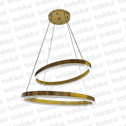 Colgante Doble Aro Dorado Det. Cristal 3Tonos (54.855)