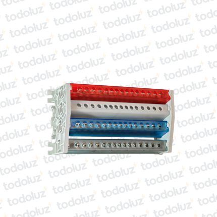 Bloque de Distribucion 4P 125A 500Vac 15 Bornes Sist. Din/Adosar Elibet