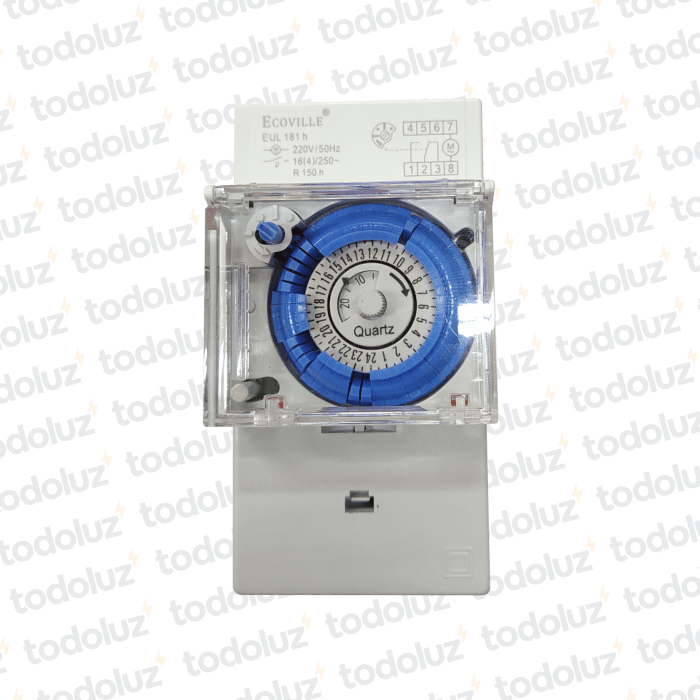 Interruptor Horario 24HS 16A 250V Analogico c/ Reserva