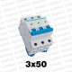 Interruptor Termomagnetico Sist. Din 3P 50A 6ka C Chint