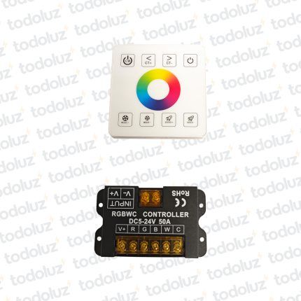 Controlador Led p/Luz de Piscina Multicolor RGB + 6500°k + 3000°k 5-24V 50A c/Panel Tactil