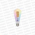 Lamp. Led Filamento Espiral Smart ST64 6W Temperatura de Color Regulable de 2700°k a 6500°k + RGB E27 100-240V Autovolt