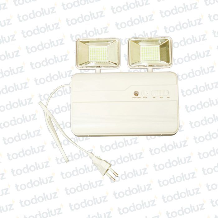 Luminaria de Emergencia 12W c/ 2 Faros Direccionables 220Vac 162x170x40mm