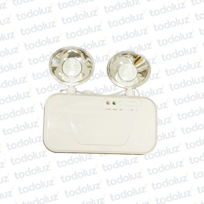 Luminaria de Emergencia 2x15W c/ 2 Faros Direccionables 220Vac 260x275x70mm