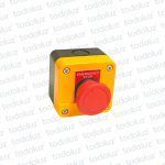 Pulsador de Emergencia 1NC c/ Traba 1/4 Vuelta en Caja Exterior