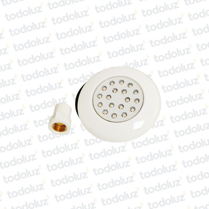 Spot Led Embutir Multicolor p/Piscina 9W RGB + 6500°k + 3000°k p/ Rosca 1/2´ 12V