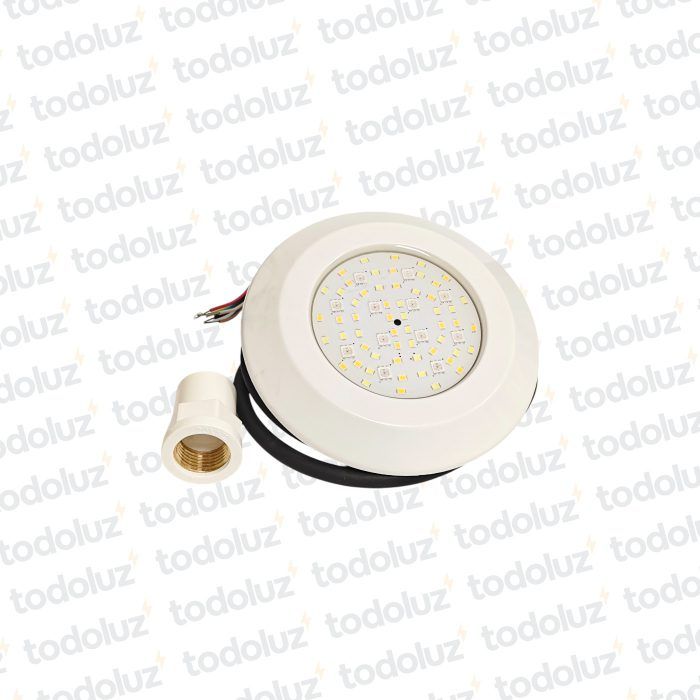 Spot Led Embutir Multicolor p/Piscina 12W RGB + 6500°k + 3000°k p/ Rosca 1/2´ 12V