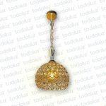 Colgante Semicirculo Dorado c/Cristales Transp. 1*E27 (54.942)