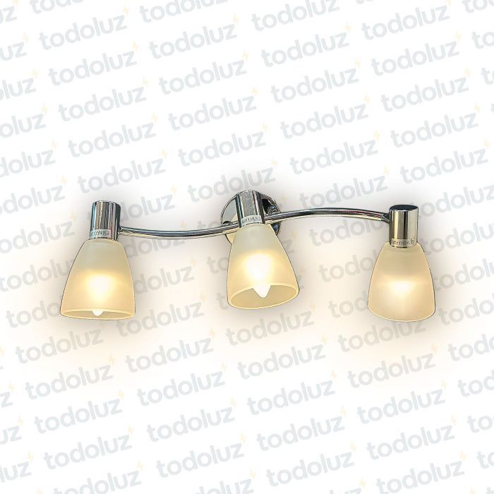 Aplique Barra Lineal Cromado Triple Tul. Vd. Blanco 3*E14 (50.511)