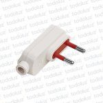 Ficha Macho Universal 90° 10A 250V Blanco Conatel