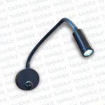 Aplique B. Circular Negro Brazo Flexible Led Incorp. 1W (50.493)