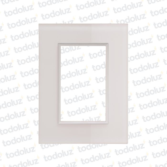 Placa 3 Modulos 2x4 Material Vidrio Blanco Satinado D. Flat Conatel