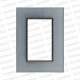 Placa 3 Modulos 2x4 Material Vidrio Gris Satinado D. Flat Conatel
