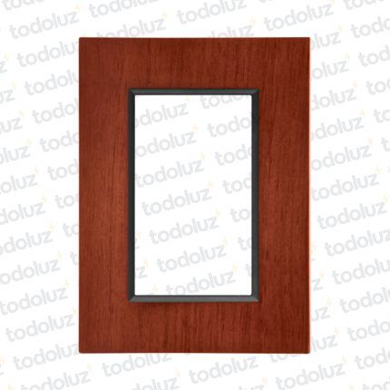 Placa 3 Modulos 2x4 Material Madera Caoba D. Flat Conatel