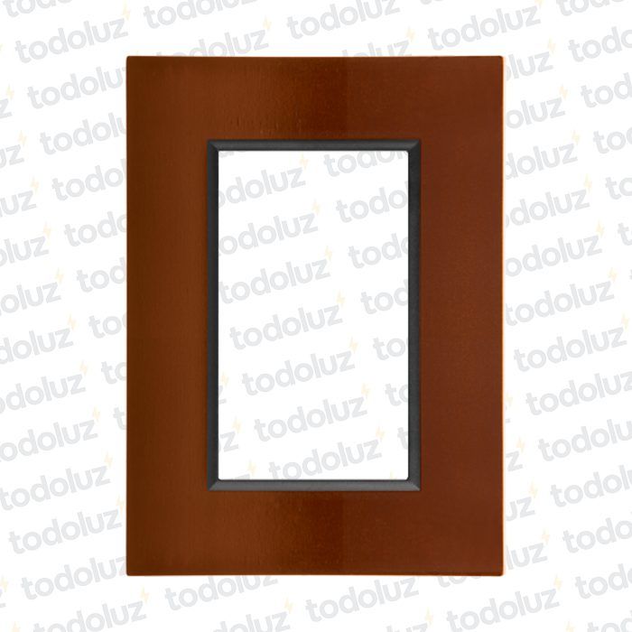 Placa 3 Modulos 2x4 Material Madera Nogal D. Flat Conatel