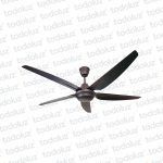 Ventilador de Techo Negro c/ Control 5 Aletas 80W 220Vac Ek