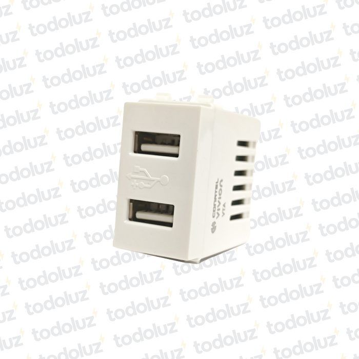 Cargador USB Doble 220Vac/5Vdc 2.1A Blanco Vitta