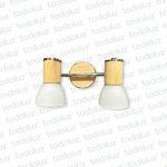 Aplique Doble Cromado Det. Madera Tul. Vd. Satinado 2*E27 (50.523)