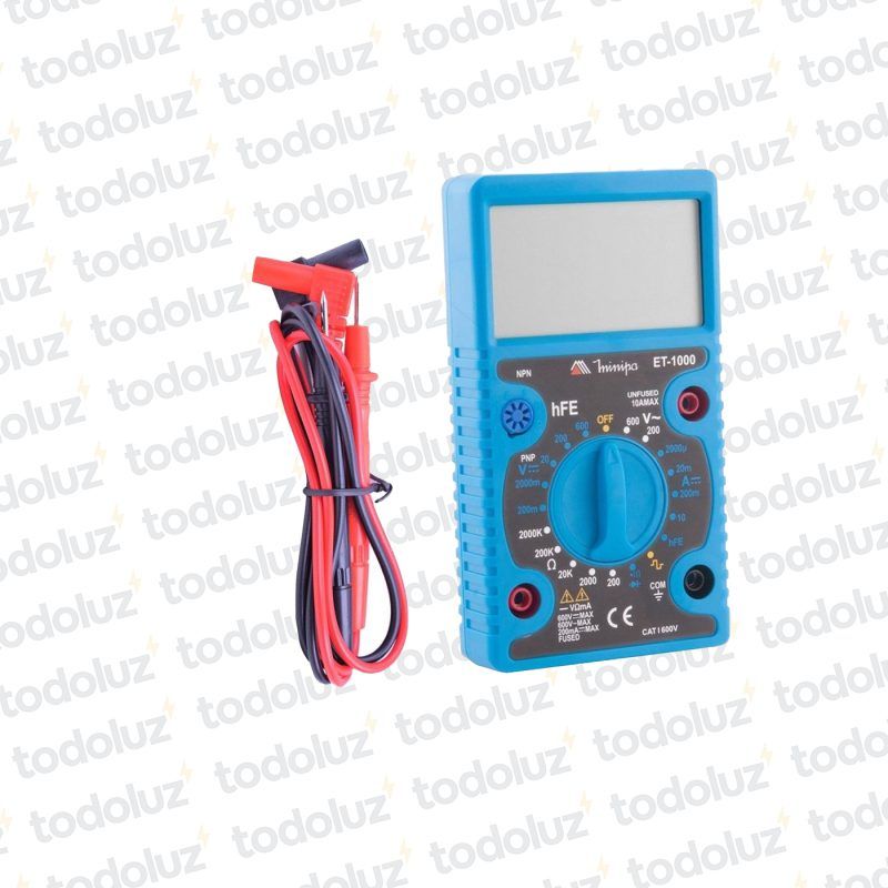 Multimetro Digital (Tension 600Vac/dc)(Cat.I/600V) Minipa