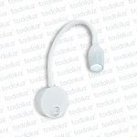 Aplique B. Circular Blanco Brazo Flexible Conico Led Incorp. 1W 6500°k (50.516)