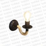 Aplique 1 Luz Negro Brazo Curvo Yute 1*E27 (50.346)