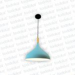 Colgante Semicirculo Celeste Pastel (ø300mm) F/Blanco Det. Madera 1*E27 (54.936)