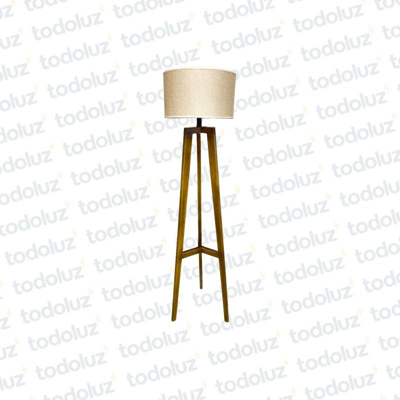 Luminaria de Pie Tripode 147cm Pantalla Circular Beige (56.133)