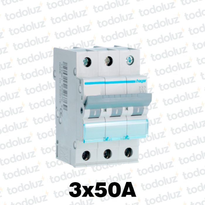 Interruptor Termomagnetico Sist. Din 3P 50A 6ka C Premium (Francia) Hager