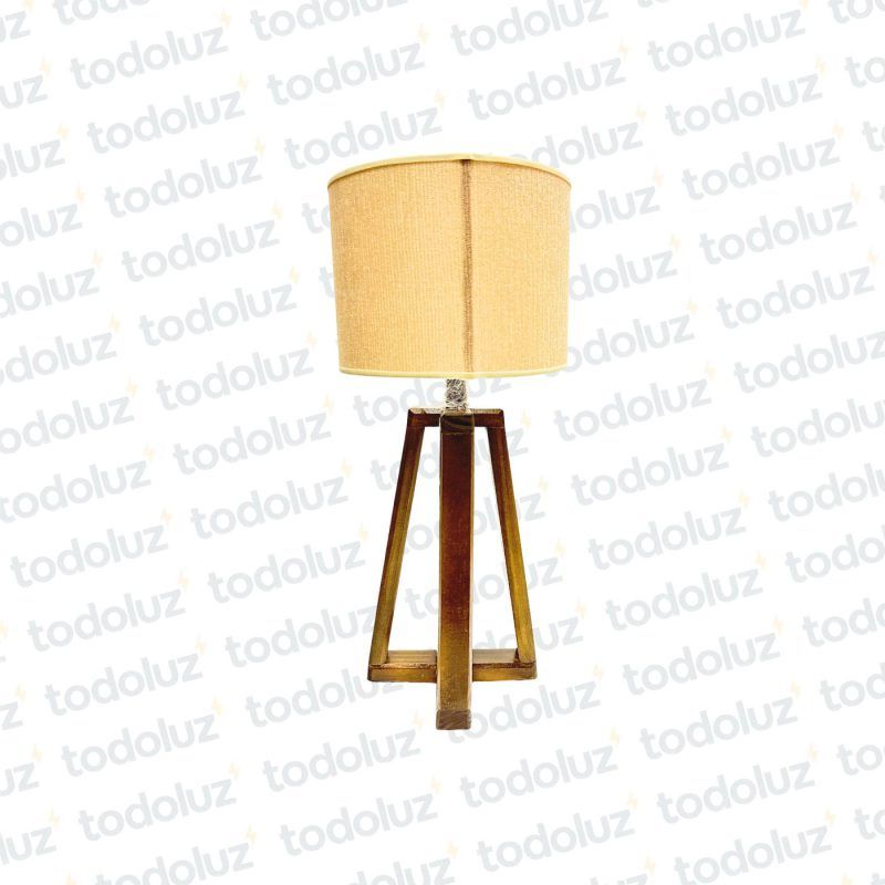 Luminaria de Mesa Cruz Nogal Pantalla Circular Beige 1*E27 (56.234)