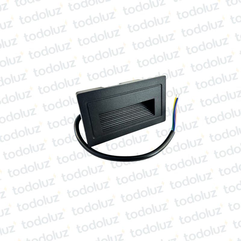 Spot Emb. Balizador Led Rectangular Negro 3w 30lm 3000°k IP54 100-240V